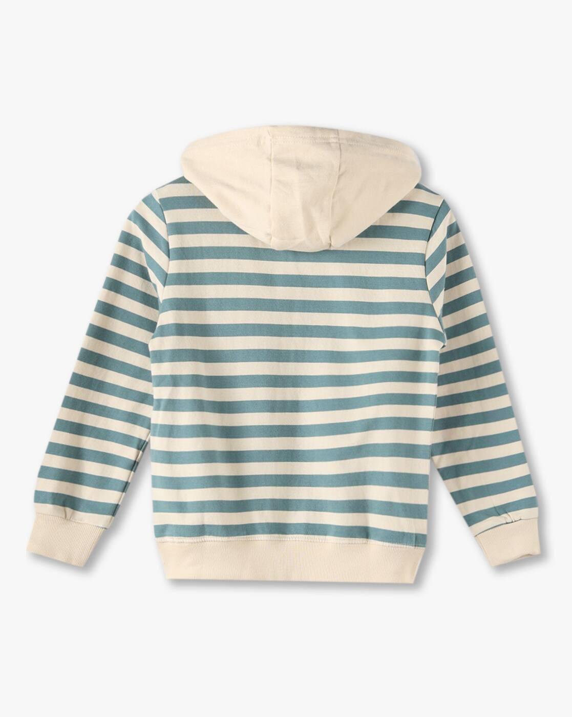 Boys Striped Regular Fit Hoodie
