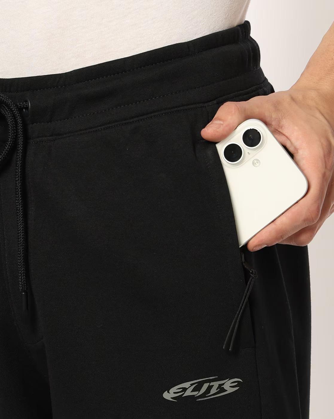 Men Straight Track Pants with Drawstring Waist