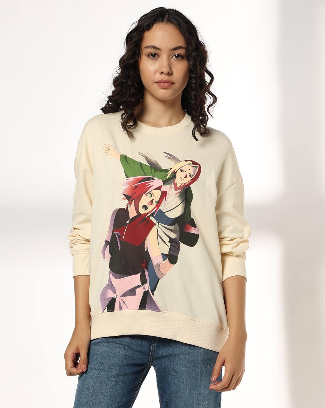 Women Graphic Print Regular Fit Round-Neck Sweatshirt