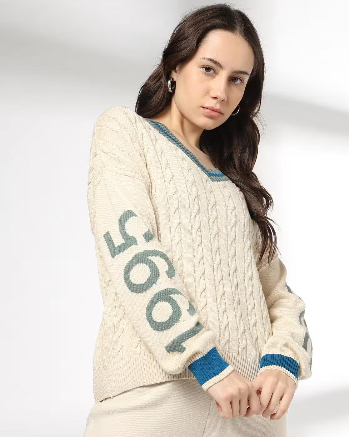 Women Cable-Knit Regular Fit Top