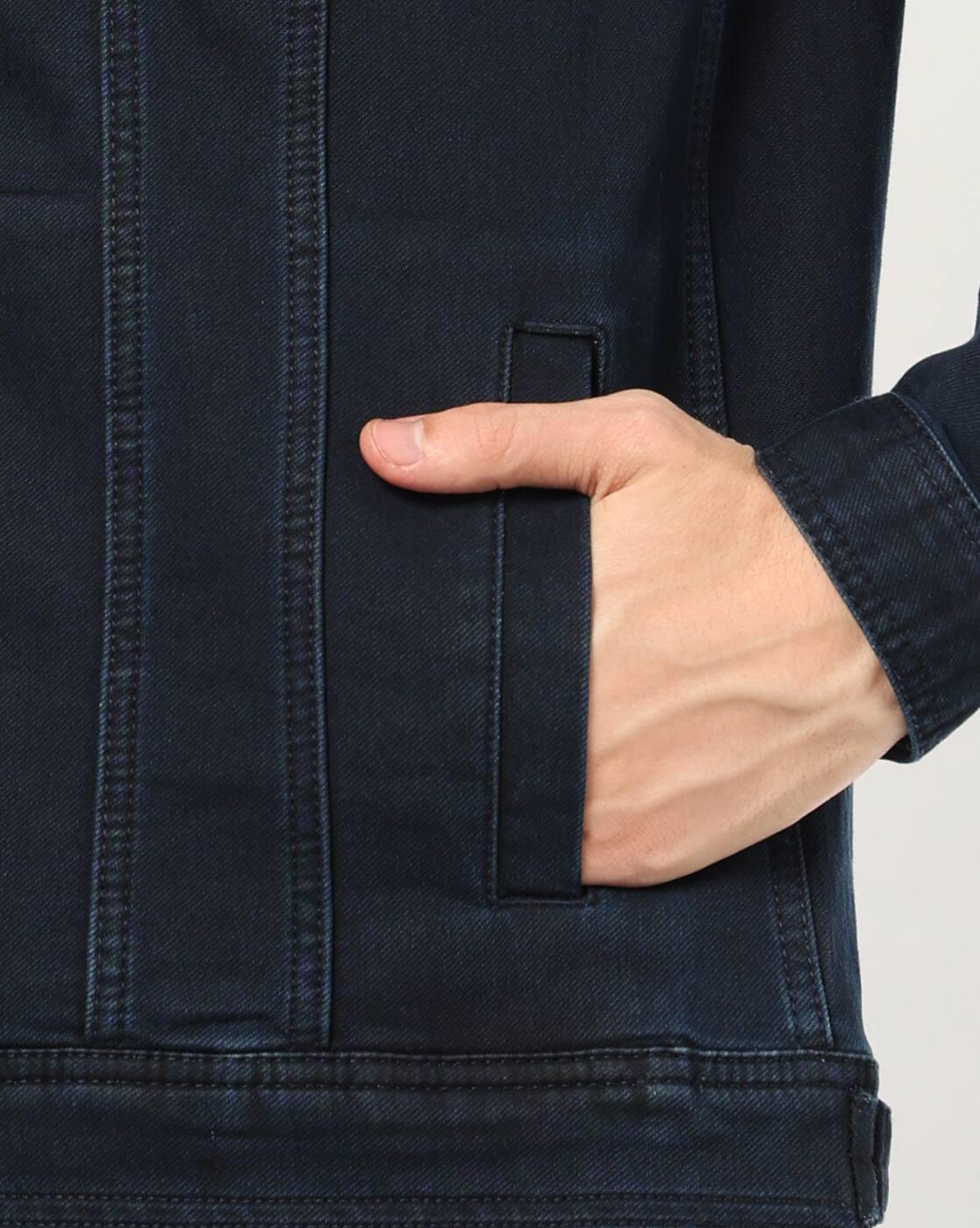 Men Washed Regular Fit Denim Jacket