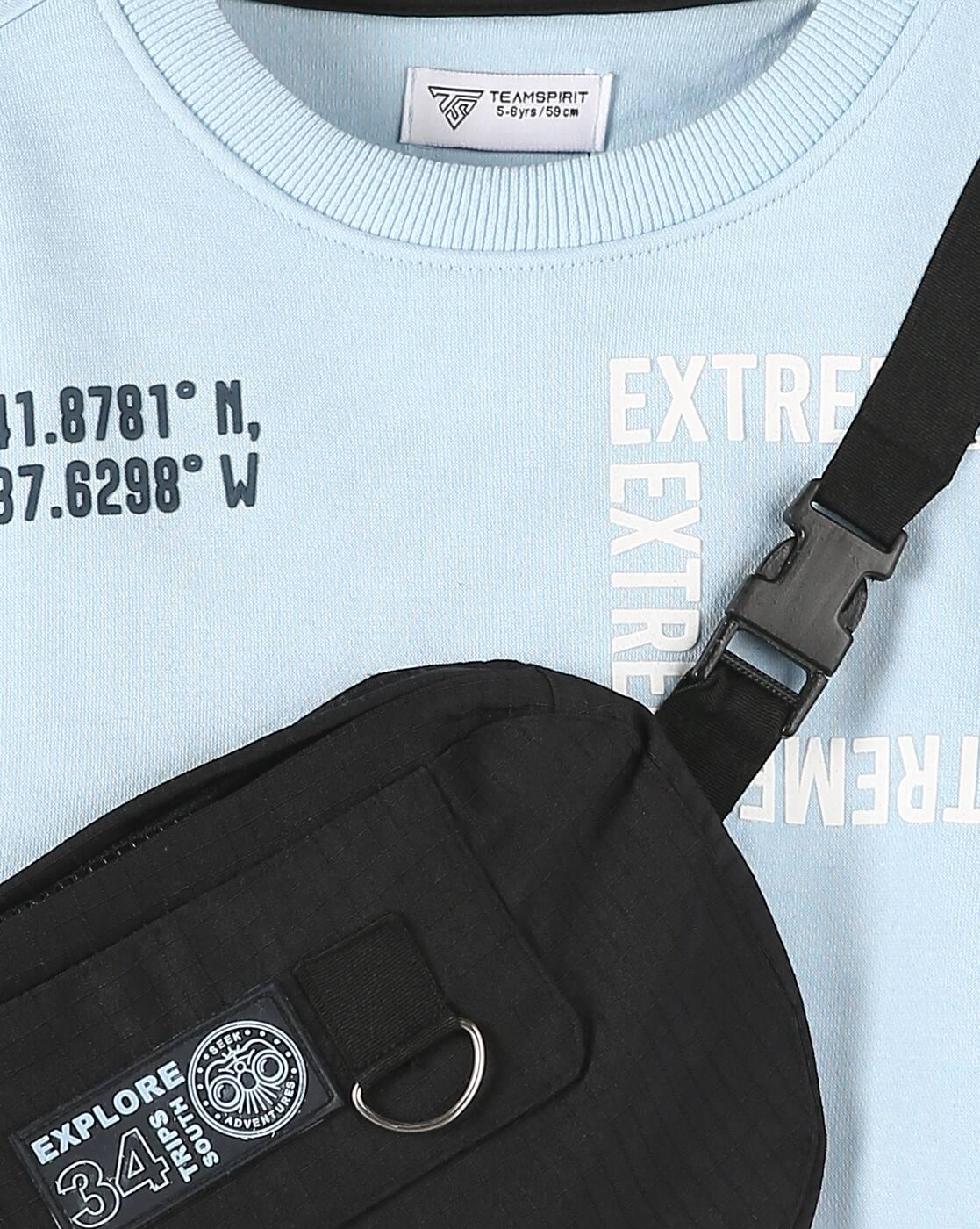 Boys Typographic Print Round-Neck Sweatshirt