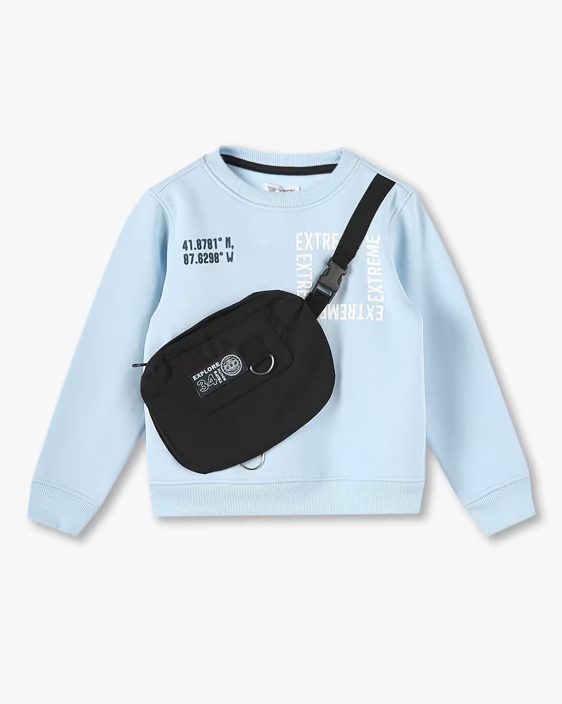 Boys Typographic Print Round-Neck Sweatshirt