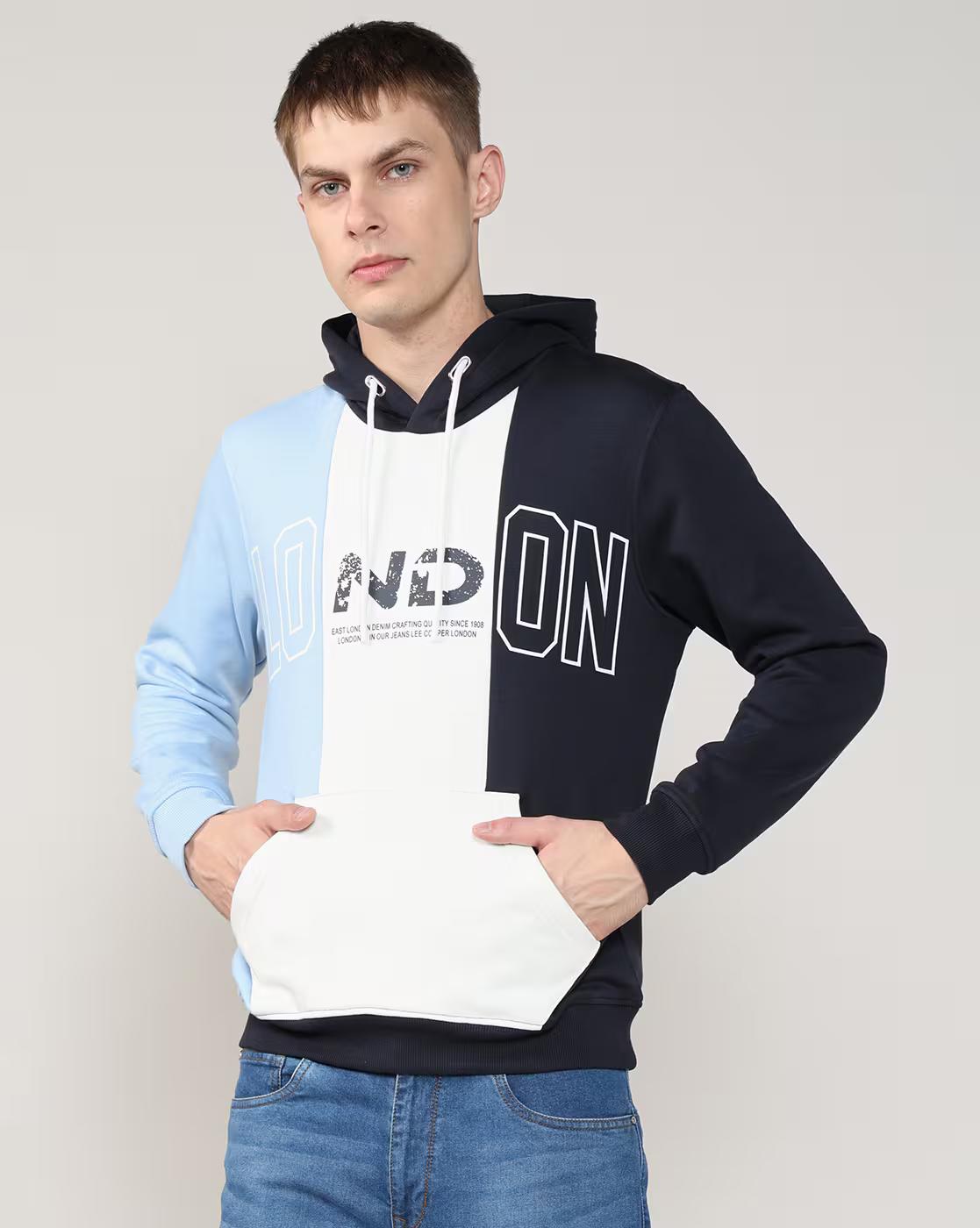 Men Typographic Print Regular Fit Hoodie