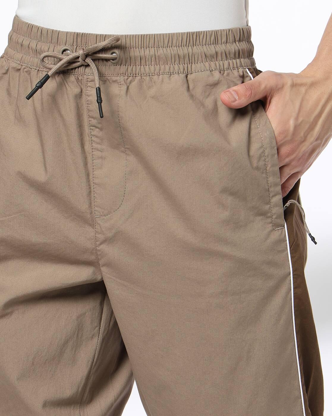 Men Contrast Side Panel Track Pants