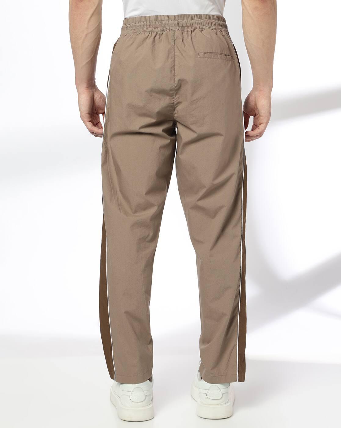 Men Contrast Side Panel Track Pants