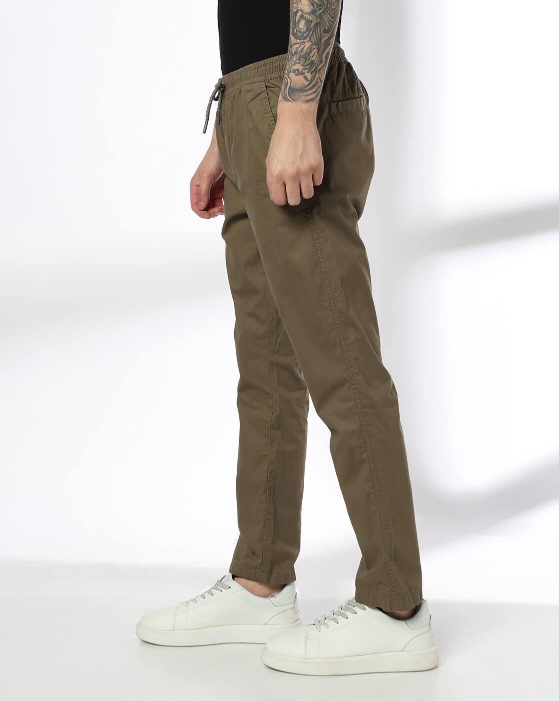 Men Regular Fit Pants with Insert Pockets