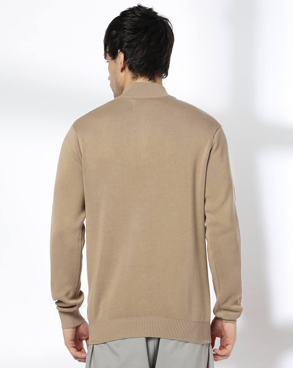 Men Slim Fit Mock-Neck Sweater