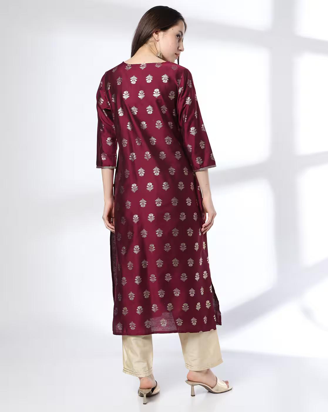 Women Floral Print Straight Kurta & Pants Set