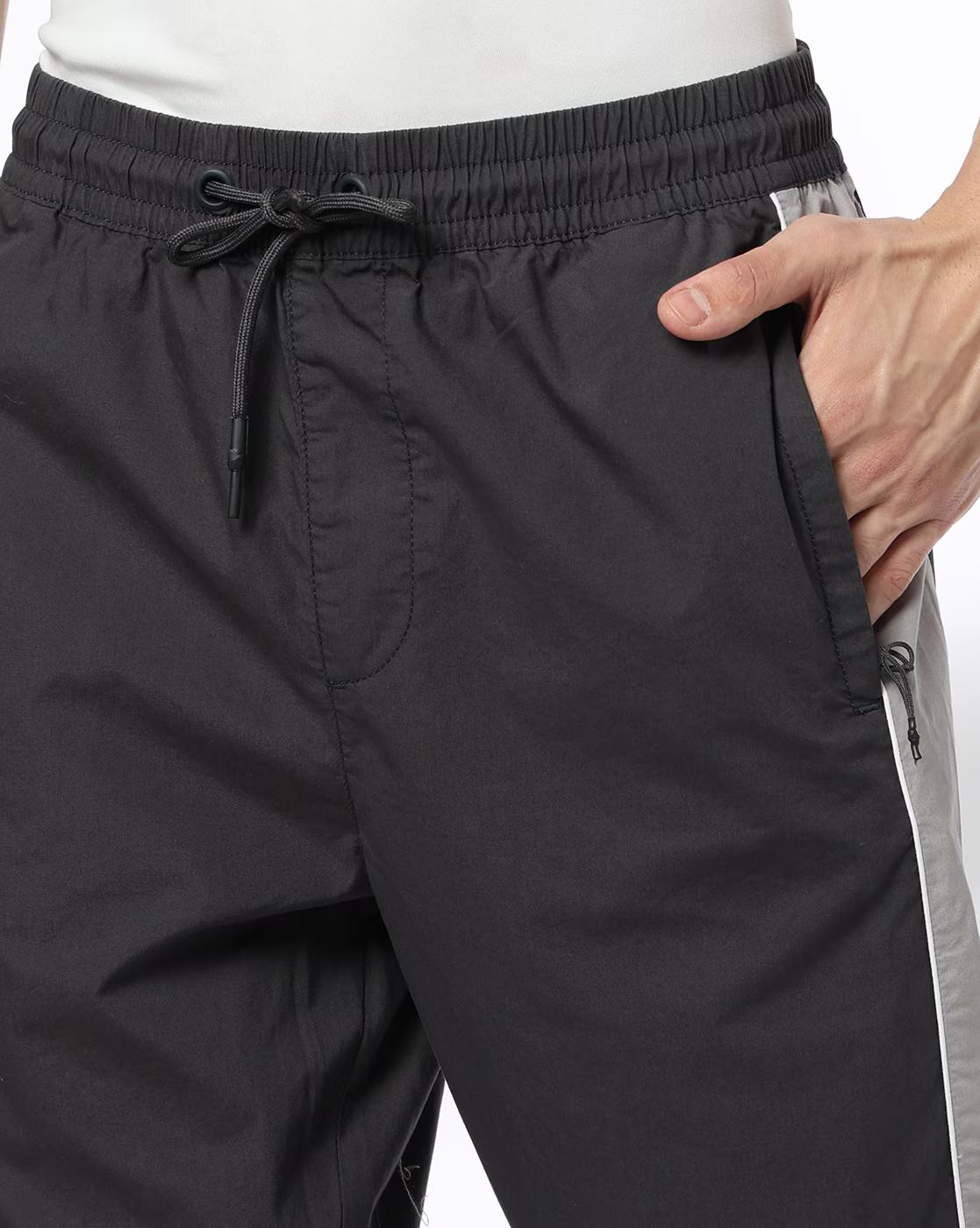 Men Contrast Side Panel Track Pants