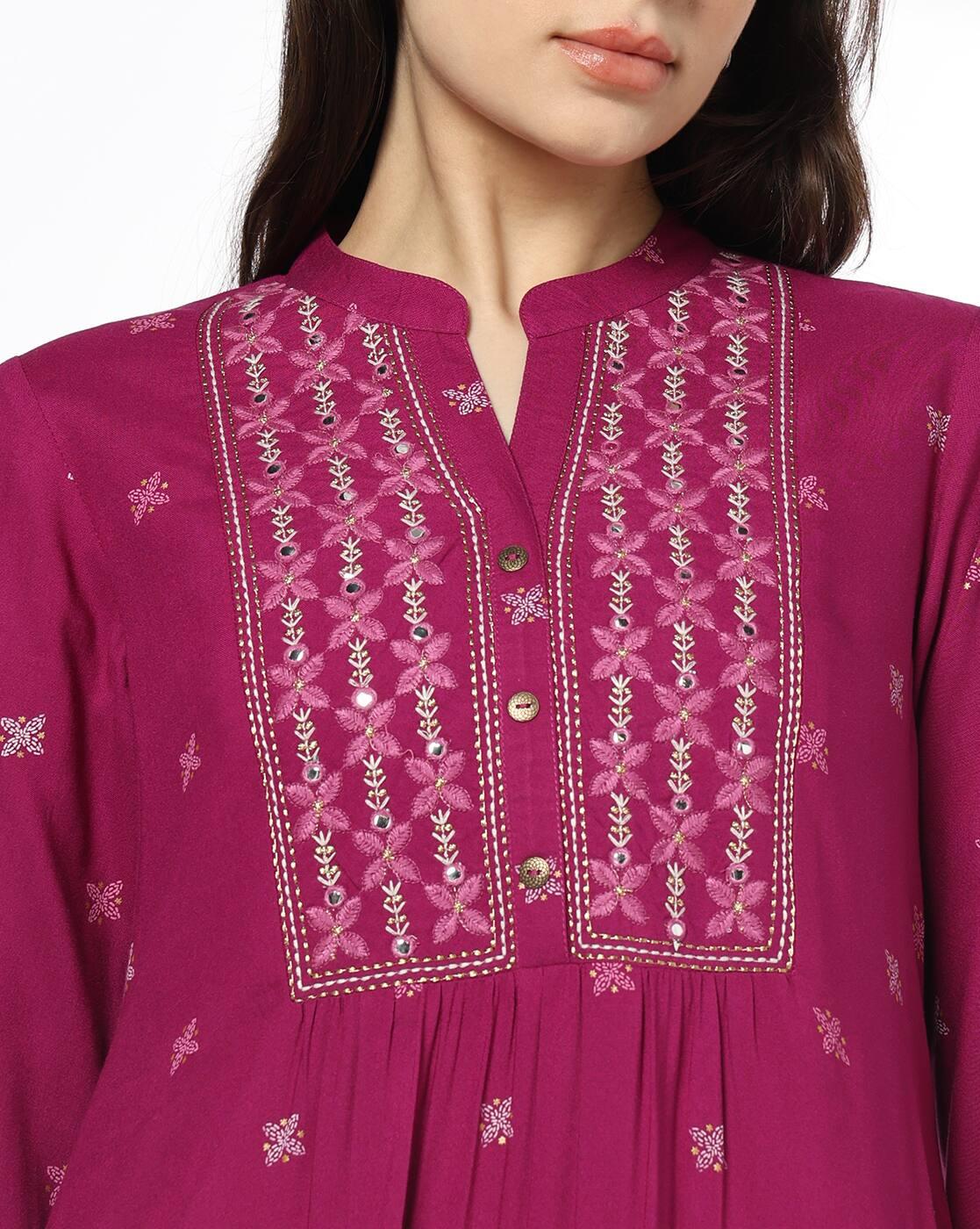 Women Embroidered Straight Kurta