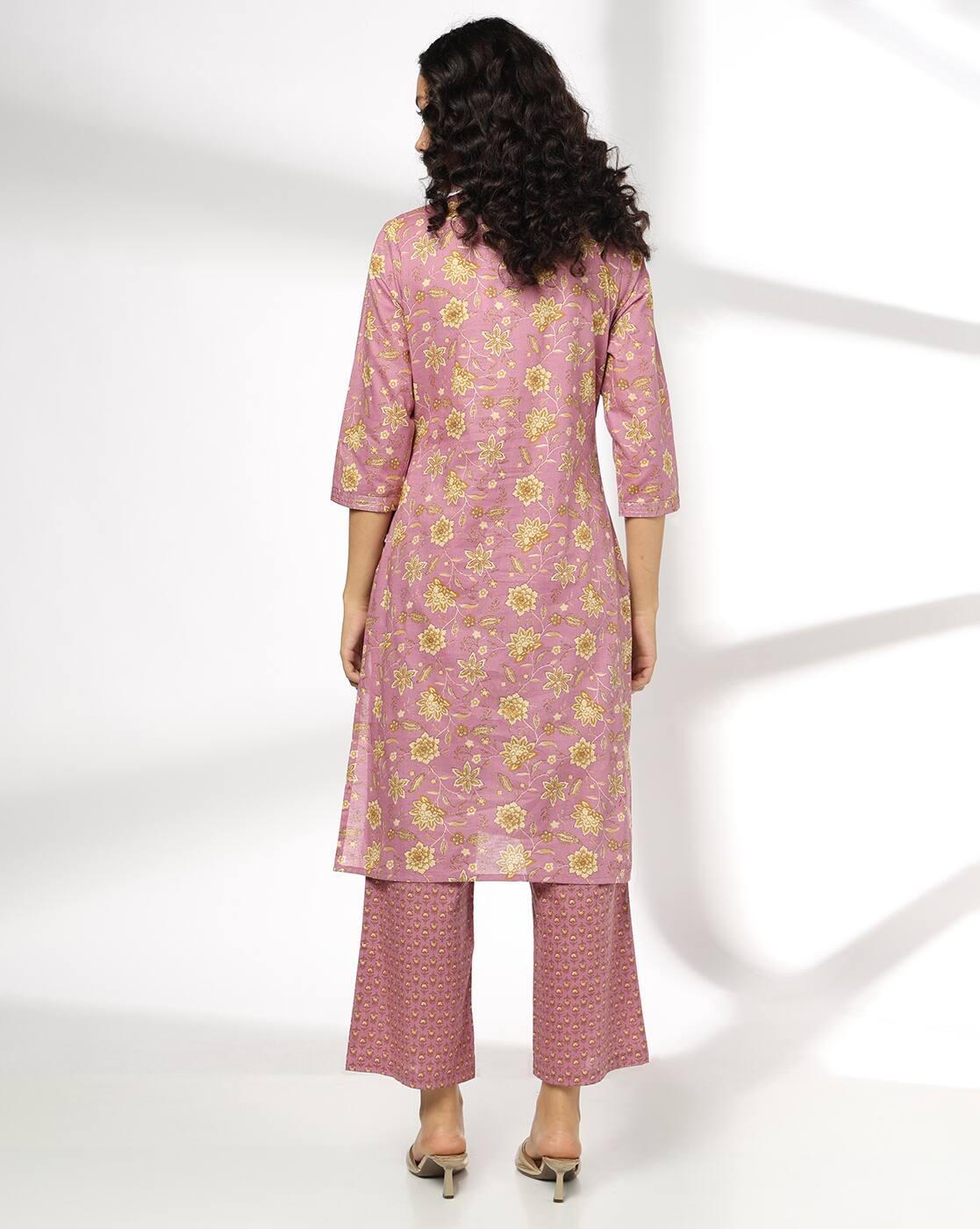 Women Floral Print Straight Kurta & Pants Set