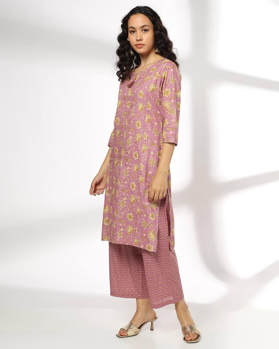 Women Floral Print Straight Kurta & Pants Set