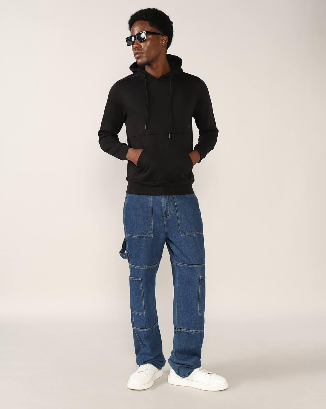 Men Regular Fit Hoodie with Kangaroo Pocket