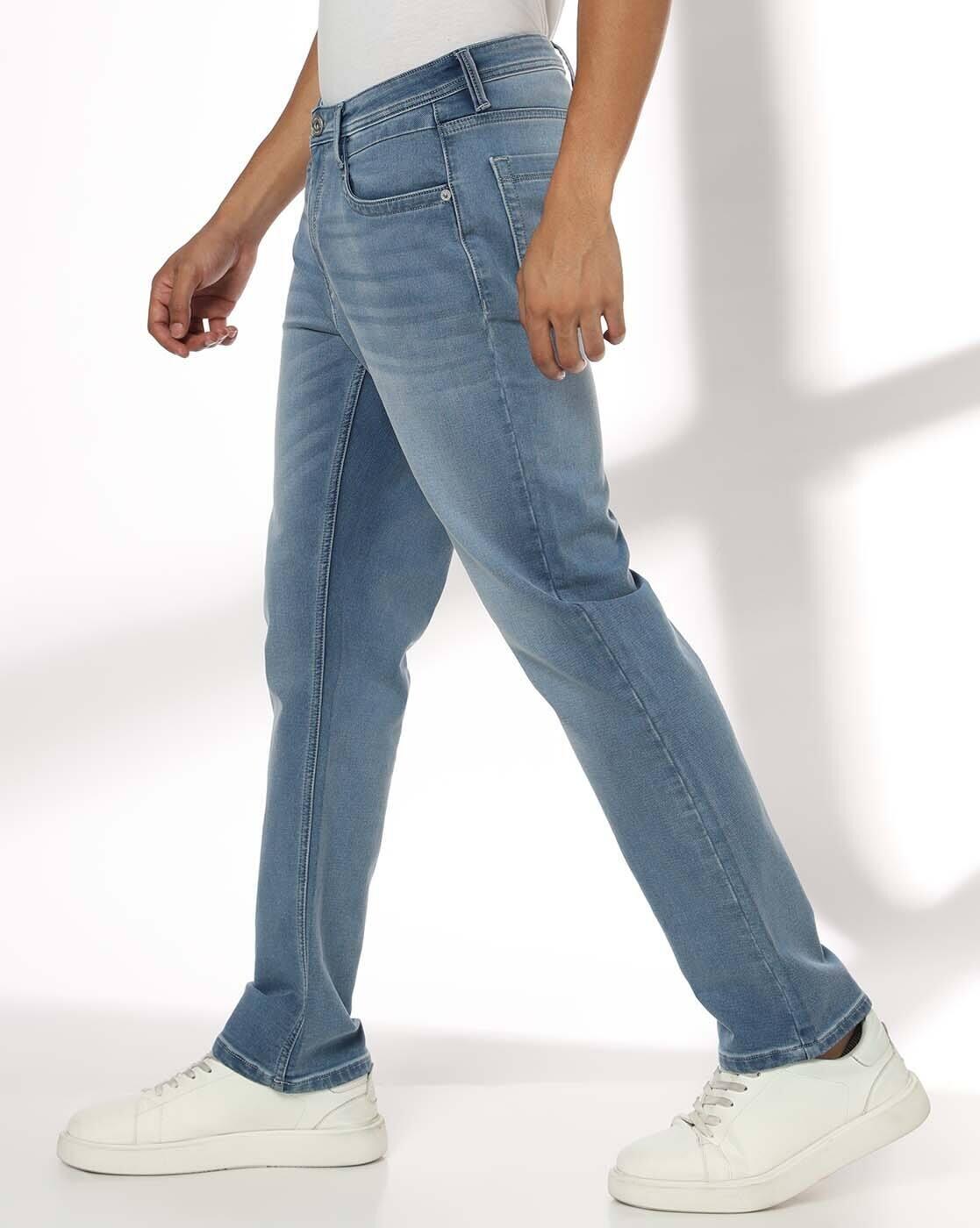 Men Mid-Wash Straight Jeans