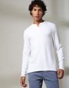 Men Pointelle-Knit Slim Fit Henley T-Shirt
