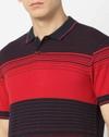 Men Striped Regular Fit Polo T-Shirt