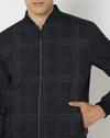 Men Checked Regular Fit Bomber Jacket