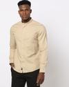 Men Slim Fit Shirt with Band Collar