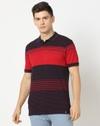 Men Striped Regular Fit Polo T-Shirt