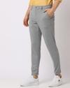 Heathered Slim Fit Flat-Front Trousers