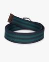 Striped Canvas Belt with Slide Buckle