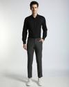 SEMI CUTAWAY COLLAR SHIRT, JET BLACK, 46