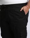 PLUS SIZE CARGO JOGGERS W, JET BLACK, 40