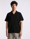 RELAXED RESORT SHIRT IN RA, JET BLACK, S