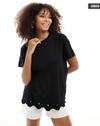 ASOS WOMEN TSHIRTS, BLACK, S