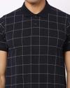 Checked Polo T-shirt with Ribbed Hems
