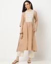 Yoke Embroidered A-Line Kurta