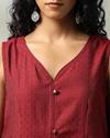 A LINE SLEEVELESS KURTA, WINE