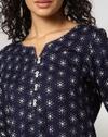 Foil Print AOP Kurta, NAVY, M