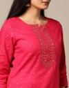 Embroidered placket k, MAGNTA/FUSHA, XXL