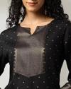Gold AOP kurta with Emb, BLACK, XXL