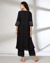 PRINTED FLARED KURTA WITH, JET BLACK, S