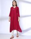 EMBROIDERED FLARED KURT, MAGNTA/FUSHA, L