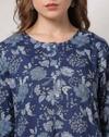SMALL AND BIG FLORAL PRINT K, INDIGO, XL