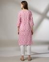 IKKAT SPADE PRINT KURTA, PINK, XS