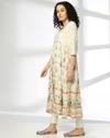 FLARED PRINTED KALIDAAR K, OFF WHITE
