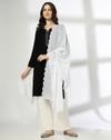 fancy scallop dupatta, OFF WHITE, FS