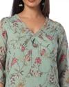 PRINTED FESTIVE KURTA, GREEN, S