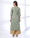 PRINTED FESTIVE KURTA, GREEN, S