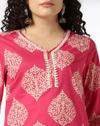 BIG JAIPURI AOP KURTA, MAGNTA/FUSHA, L