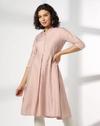 FRONT PIN TUCKS FLARED KUR, ROSE GOLD