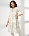 EMBROIDERY DETAILED A LINE, OFF WHITE, L