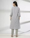 SHAWL COLLAR A LINE EMBROIDERY, GREY