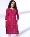 GEOMETRIC TONAL PRT KUR, MAGNTA/FUSHA, M