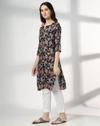 BUSY TEXTURE FLORAL JAAL PRT KU, NAVY, L